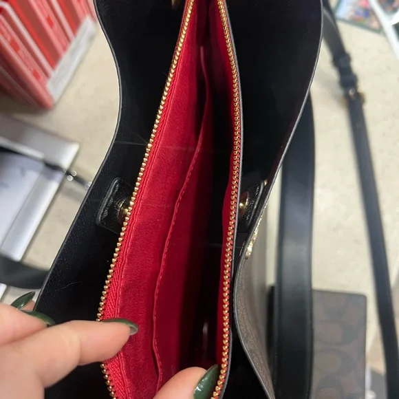 Coach Signature Brown and Black Shoulder Bag & Wallet - Picture 3 of 3